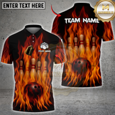 Maxcorners Inferno Bowling Multicolor Customized Name, Team Name 3D Shirts