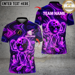 Maxcorners Bowling Thunder Strong Funny Ball Multicolor Customized Name, Team Name 3D Shirts