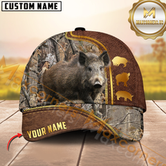 Maxcorners Golden Hunting Grass Brown Camouflage Personalized Name 3D Cap (Deer/Moose/Boar/Elk/Turkey/Duck)