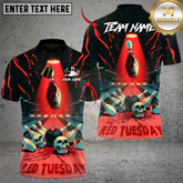 Maxcorners Bowling Red Tuesday Horror Multicolor Customized Name, Team Name 3D Shirts