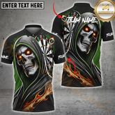 Maxcorners Darts Skull Paint Color Multicolor Options Personalized Name, Team Name 3D Shirt