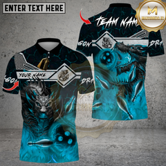 Maxcorners Bowling Fire Dragon Multicolor Customized Name, Team Name 3D Shirts