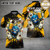 Maxcorners Bowling Beer Party Funny Cartoon Multicolor Options Personalized Name, Team Name 3D Shirt (4 Colors)