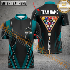 Maxcorners Classic Billiard Jersey Multicolor Option Customized Name, Team Name 3D Polo Shirt