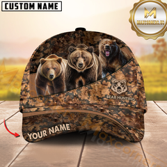 Maxcorners Hunting 3D Camo Pattern Personalized Hat Printed | Brown