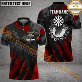 Maxcorners Darts Dartboard Crack Pattern Mutilcolor Options Personalized Name, Team Name 3D Polo Shirt