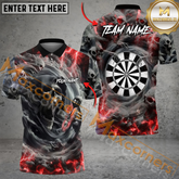 Maxcorners Darts Evil Reaper Tornado Mutilcolor Options Personalized Name, Team Name 3D Polo Shirt