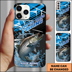 Maxcorners Striped Bass Fishing Dynamic Splash Sport Style Personalized Name Phone Case