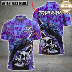 Maxcorners Billiard Raven Skull 8 Ball Pool Multicolor Customized Name, Team Name 3D Shirt