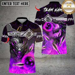 Maxcorners Bowling Fire Dragon Multicolor Customized Name, Team Name 3D Shirts