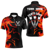 Maxcorners Custom Orange Splashed Color Dart Arrows Dart Shirts For Men, Dart Team Jerseys LM064