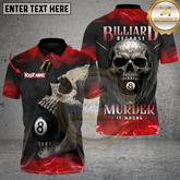 Maxcorners Death Skull 8 Ball Billiards Multicolor Customized Name, Team Name 3D Shirt