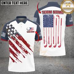 Maxcorners Golf American Flag Champion Personalized Name 3D Unisex Shirt