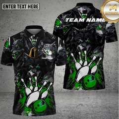Maxcorners Wolf Bowling Attack Dark Fury Multioptions Personalized Name, Team Name Unisex 3D Shirt (4 Colors)