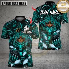 Maxcorners Bowling Dragon King Multicolor Customized Name Team Name 3D Shirts