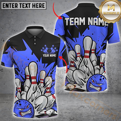Maxcorners Bowling Lightning Blast Multicolor Personalized 3D Shirt, Angry Ball & Exploding Pins Shirts