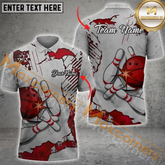 Maxcorners Striking Bowling Jersey Multicolor Option Customized Name, Team Name 3D Polo Shirt