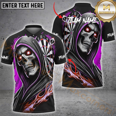 Maxcorners Darts Skull Paint Color Multicolor Options Personalized Name, Team Name 3D Shirt