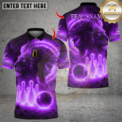 Maxcorners Flame The Lion OF Judah With Bowling Multicolor Customized Name, Team Name 3D Shirts