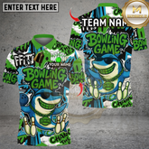 Maxcorners Bowling Funny Shark Graffiti Multicolor Customized Name, Team Name 3D Shirts