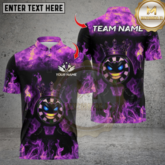 Maxcorners Funny Dartboard King Flame Crown Multicolor Customized Name, Team Name 3D Shirts