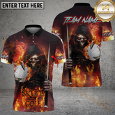 Maxcorners Golf Flaming Skull Multicolor Customized Name, Team Name 3D Shirts