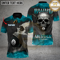 Maxcorners Death Skull 8 Ball Billiards Multicolor Customized Name, Team Name 3D Shirt