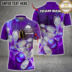 Maxcorners Bowling Impact Multicolor Customized Name, Team Name 3D Shirts