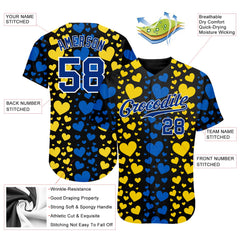 Maxcorners Custom 3D Pattern Design Ukrainian Flag And Coat Of Arms Of Ukraine Premium Baseball Jersey LM0210