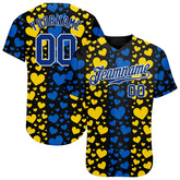 Maxcorners Custom 3D Pattern Design Ukrainian Flag And Coat Of Arms Of Ukraine Premium Baseball Jersey LM0210