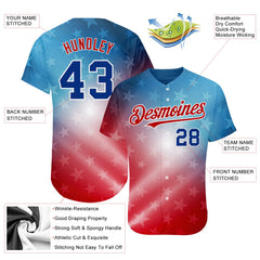 Maxcorners Custom White Royal-Red 3D American Flag Fashion Premium Baseball Jersey LM0210