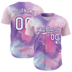 Maxcorners Custom Purple White 3D Pattern Design Constellation Space Galaxy Star Authentic Baseball Jersey
LM0609