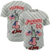 Maxcorners Custom Navy Vintage USA Flag-Teal 3D Patriotic American Symbol Fire Truck Premium Baseball Jersey LM0210