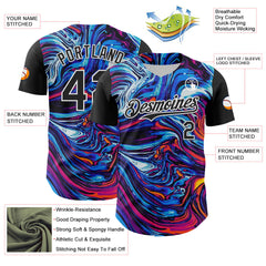 Maxcorners Custom Black White 3D Pattern Design Burner Costumes Lava Premium Baseball Jersey LM0210