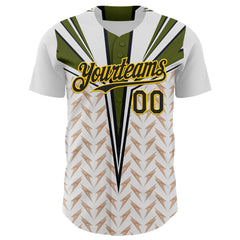 Maxcorners Custom White Black-Yellow 3D Pattern Design Burner Costumes Lightning Premium Baseball Jersey LM0210
