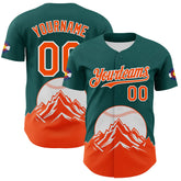 Maxcorners Custom Midnight Green Orange-White 3D Urban City Edition Sports Premium Baseball Jersey LM0210