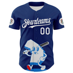 Maxcorners Custom Blue White-Red 3D Urban City Edition Sports Premium Baseball Jersey LM0210