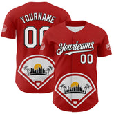 Maxcorners Custom Red White Gray Yellow-Black 3D Urban City Edition Sports Premium Baseball Jersey LM0210