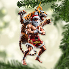 Maxcorners Custom Name Muay Thai Ornament, Christmas Gift for Muay Thai Lover 2D Flat LM2111