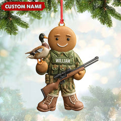 Maxcorners Personalized Hunter Gingerbread Christmas Ornament - Funny Acrylic Holiday Decor Gift LM0411