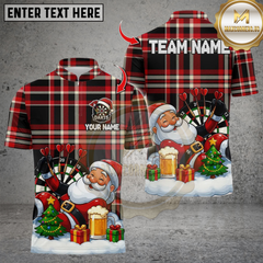Maxcorners Darts Santa Claus And Beer With Dartboard Personalized Name 3D Unisex Shirt