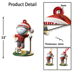 Maxcorners Custom Name Golf Santa Ornament, Golf Lover Christmas Gift 2D Flat LM2211