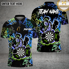 Maxcorners Graffiti Bear Dartboard Neon Splash Multioptions Personalized Name, Team Name Unisex 3D Shirt (4 Colors)