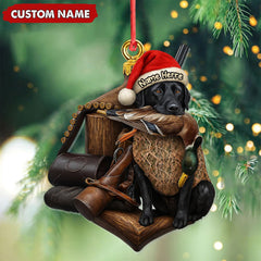 Maxcorners Personalized Duck Hunting Dog Ornament, Custom Name Christmas Gift for Hunters LM0411