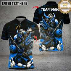 Maxcorners Bowling Samurai Multicolor Customized Name, Team Name 3D Shirts