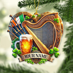 Maxcorners Custom Name Ireland Ornament, Christmas Gift for Ireland Lover 2D Flat LM2211