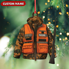 Maxcorners Personalized Hunter Ornament - Custom Camo Jacket Christmas Decoration for Men & Hunters LM0411