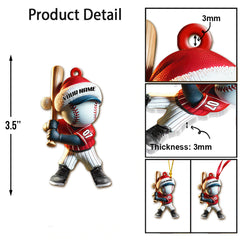 Maxcorners Custom Name Baseball Ornament, Baseball Lover Christmas Gift 2D Flat LM2211