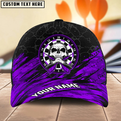 Maxcorners Darts Vintage Skull Multicolor Option Personalized Name 3D Cap