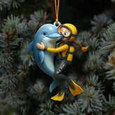 Maxcorners Diving, Sea Lover Home Decor, Christmas Ornament, Personalized Ornament4 2D Flat LM2111